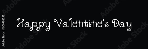 Lettering Happy Valentines Day banner. Valentines Day greeting card template with typography text happy valentine`s day and red heart and line on background. happy valentine day text design
