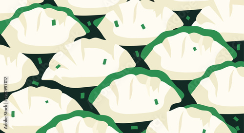 Steaming dumplings in bamboo steamer illustration isolated white background