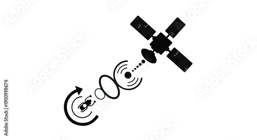 Satellite in space transmitting signal technology communication orbit futuristic