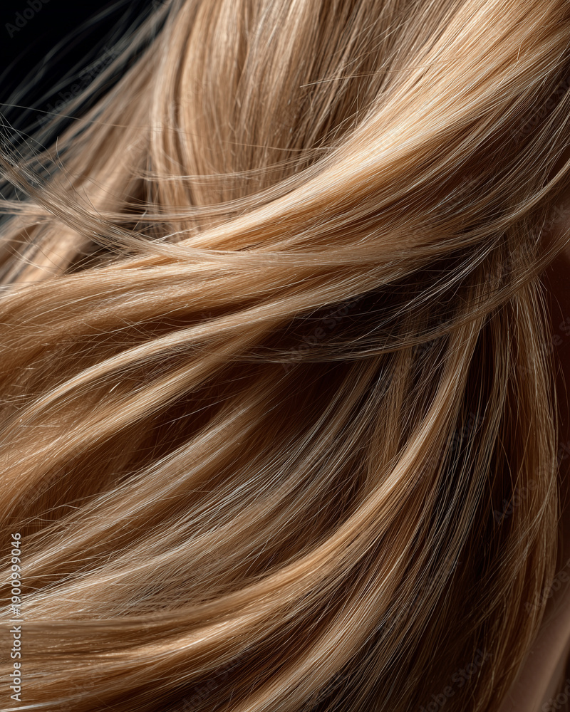 Naklejka premium Flowing human hair in motion showing natural texture and shine
