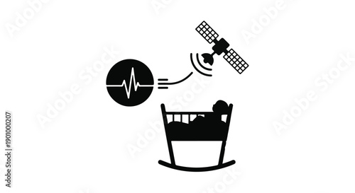 Telemedicine hospital bed with remote monitoring system and satellite connection for healthcare technology 