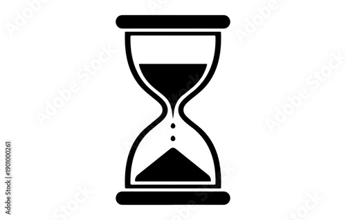 Hourglass with flowing sand icon symbol of passing time countdown and limited duration vector illustration