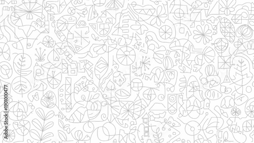Delicate White Line Art Pattern Background