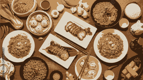 Delicious Food Spread on a Table