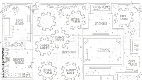 Event Venue Floor Plan Blueprint