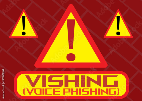 Vishing, alert message, computer concept and new technologies, manipulation and  false identity, telephone fraud.