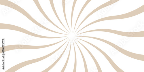 Sunlight rays brown and white color burst background. Sun beam ray sunburst wallpaper. Retro bright backdrop. Vintage poster vector illustration