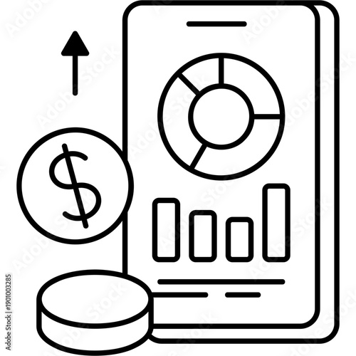 Line Art Income Tracker Icon