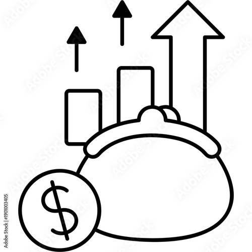Line Art Income Boost Icon