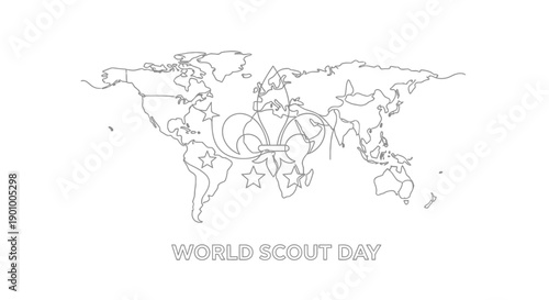 World Scout Day global celebration illustration
