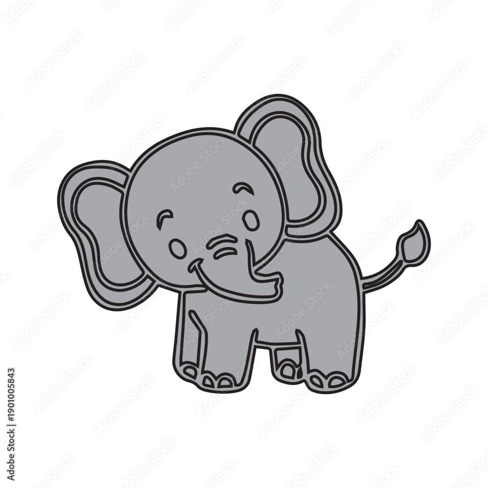 Obraz premium Cute Cartoon Elephant