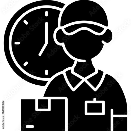 Glyph Solid Part-Time Income Icon