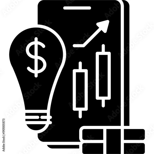 Glyph Solid Smart Earning Icon