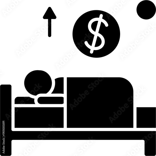 Glyph Solid Passive Income Icon