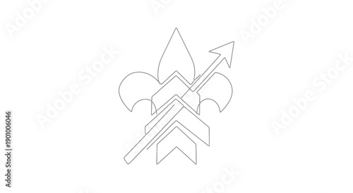 fleur de lis symbol with arrow