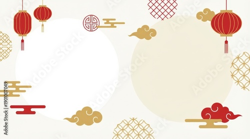 Festive lantern decoration chinese new year celebration graphic design traditional setting aesthetic view cultural richness highlighting celebration spirit