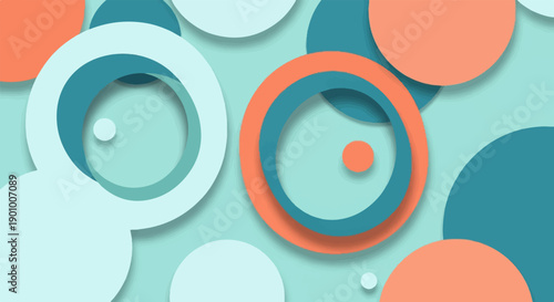 Abstract circles overlap creating depth with pastel tones