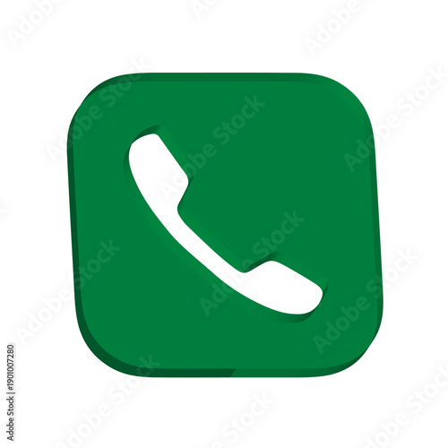 3D WhatsApp Call Icon with Transparent Background – Phone & Messaging App Logo Symbol, Modern 3D UI UX Communication Icon for Mobile App, Website & Digital Interface Design