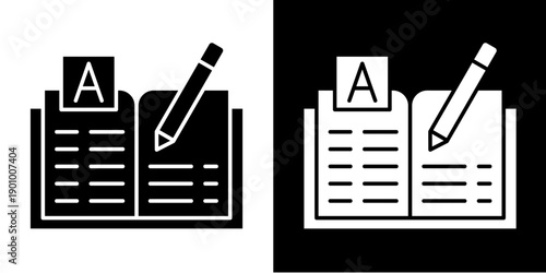 Language Learning  Icon Set White Glyph Style Collection