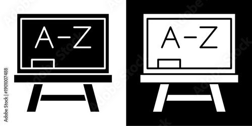 Vocabulary Board  Icon Set White Glyph Style Collection