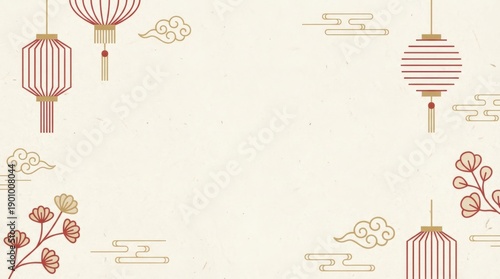 Celebration of lunar new year asian cultural festival graphic design festive environment bright lanterns and flowers artistic viewpoint traditional symbols and colors