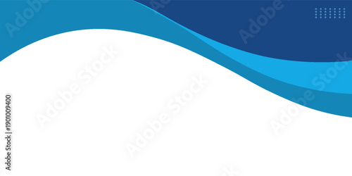Blue and white business wave banner background, suitable for all fields, vector illustration.