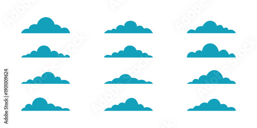 Cloud set isolated on white background, Abstract, Vector, illustration