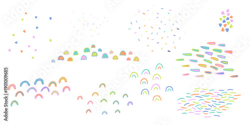 Hand drawn doodle fancy organic shapes, elements and textures. Vector illustration.