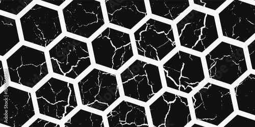 hexagon pattern. Seamless background. Abstract honeycomb background in black color. Eps10