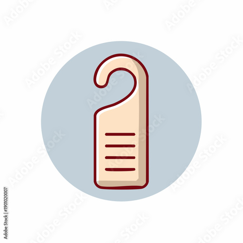 Illustrated Door Hanger Icon Hotel Room Service Sign with Custom Message Area Cleanliness Privacy Minimalist Design