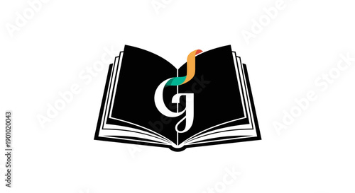 Open book with stylized letter G logo on cover.