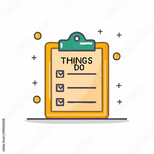 Clipboard Checklist with To Do Things List, Task Management and Project Organization