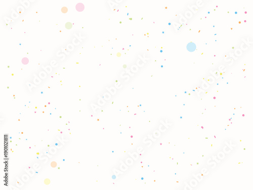 Colorful confetti scattered on a clean white background, festive celebration design with vibrant pastel dots