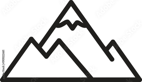 Mountain peaks icon, vector editable design for nature and adventure