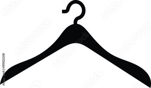A simple black line drawing of a clothes hanger is shown on a white background.