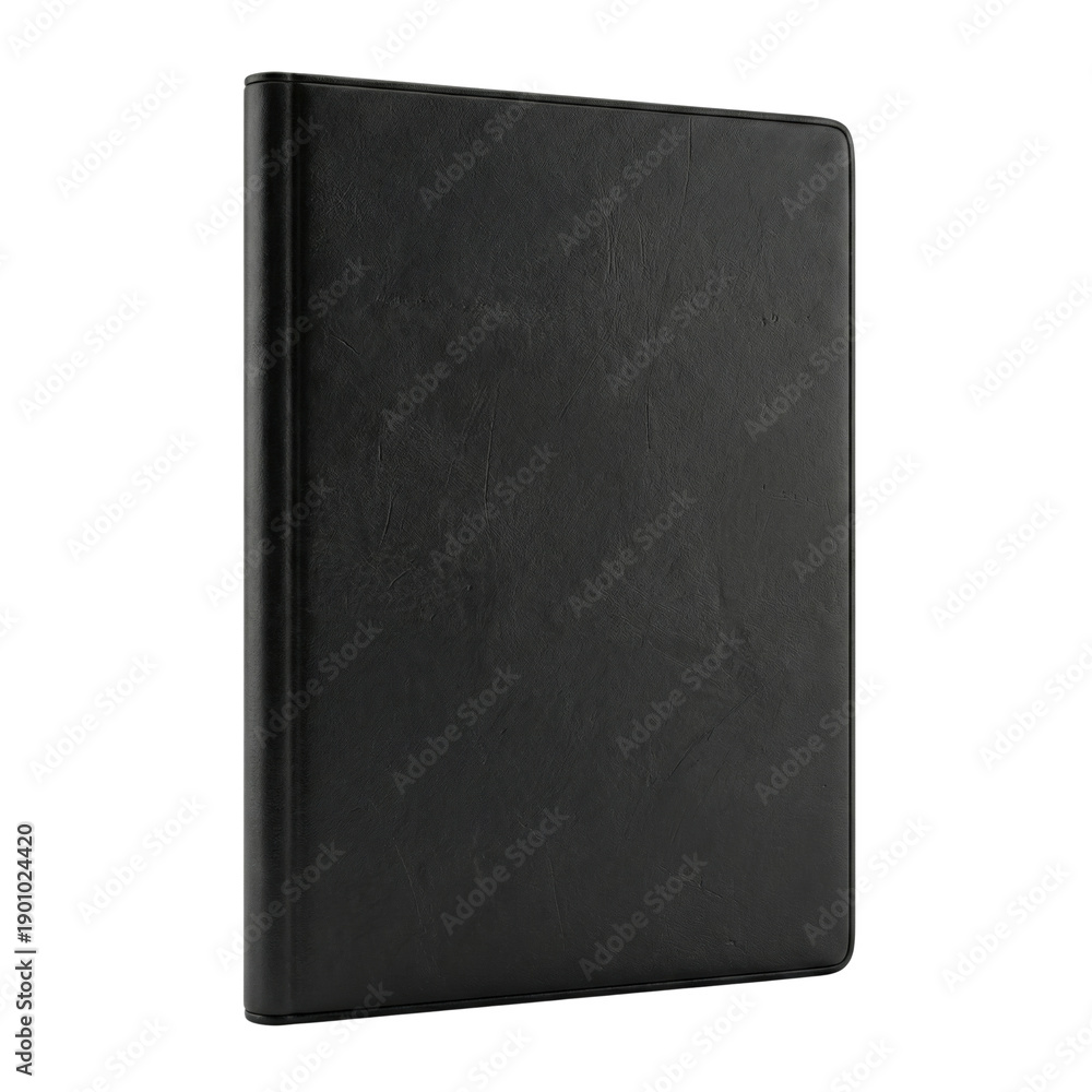 Naklejka premium Blank black leather notebook cover mockup