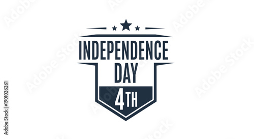 Independence Day 4th of July shield badge vector illustration, patriotic emblem, USA holiday symbol, for banner or poster or social media overlay