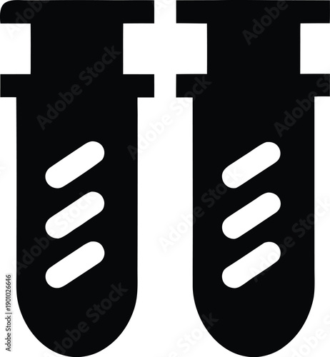 test tube with stopper silhouette vector illustration on transparent background