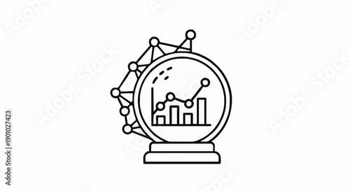 Conceptual visualization of future market trends and business insights through predictive data analytics, providing an outlook for strategic foresight and economic growth