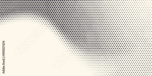 Hexagon Shapes Vector Abstract Geometric Technology Oscillation Wave Isolated on Light Background. Halftone Hex Retro Simple Pattern. Minimal 80s Style Dynamic Tech Wallpaper
