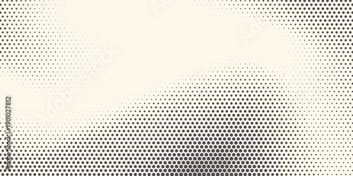 Hexagon Shapes Vector Abstract Geometric Technology Oscillation Wave Isolated on Light Background. Halftone Hex Retro Simple Pattern. Minimal 80s Style Dynamic Tech Wallpaper