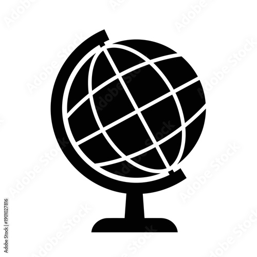 Minimalist Global Earth Globe Icon for Education or World Travel