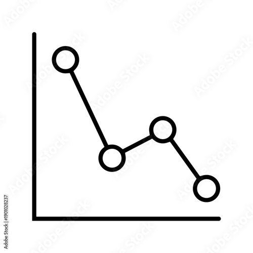 Financial losses vector icon. Revenue decline Illustration sign. Market decline symbol. Economic decline logo.