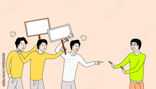 the manager is being demonstrated by his employees