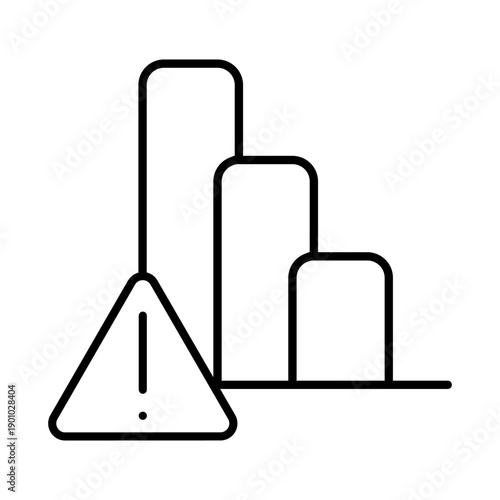 Financial losses vector icon. Revenue decline Illustration sign. Market decline symbol. Economic decline logo.