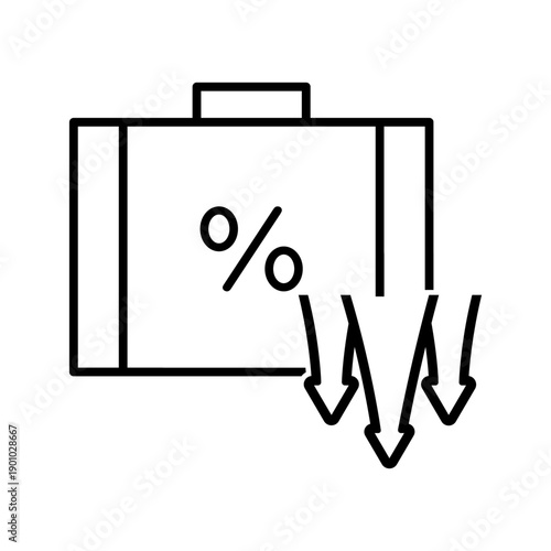 Financial losses vector icon. Revenue decline Illustration sign. Market decline symbol. Economic decline logo.