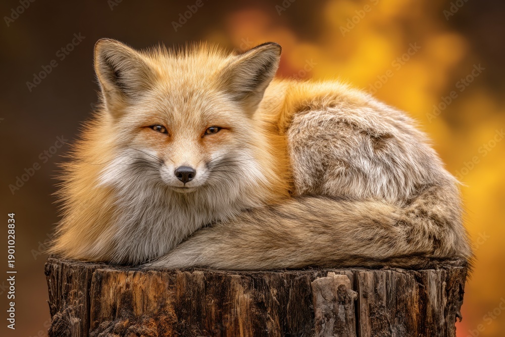 Obraz premium Relaxed Red Fox Portrait, Close-Up Shot