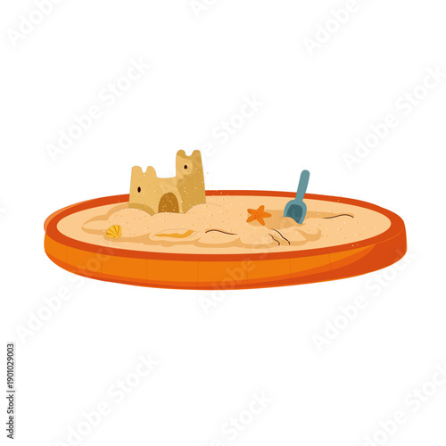 Children's Sandpit with Sandcastle and Toy Shovel