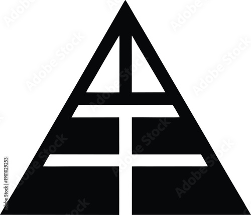 glass atrium pyramid silhouette vector illustration on transparent background