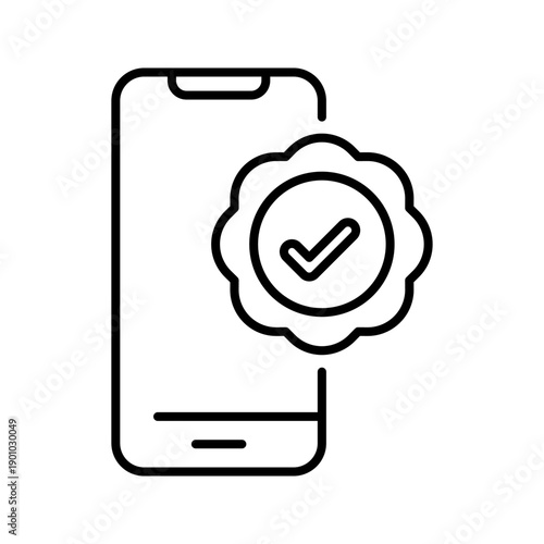 Phone and quality badge icon